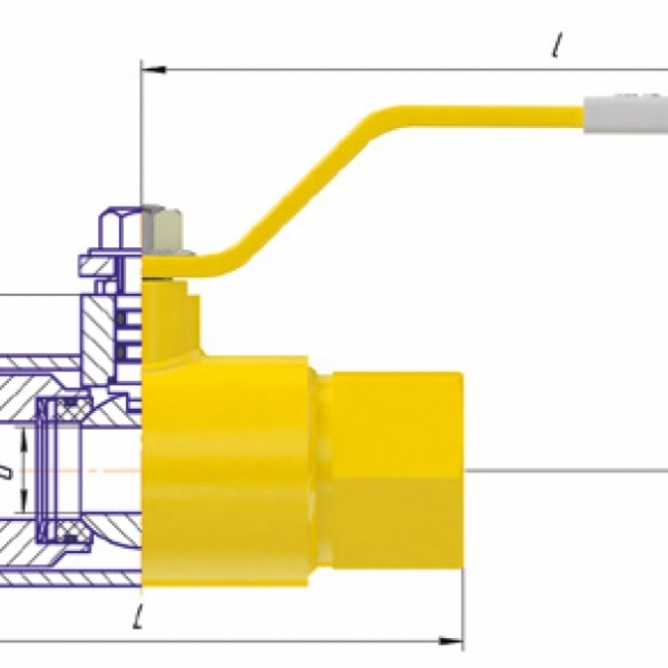 Схема крана ALSO GAS KШ.М.П.GAS DN 15-80 PN 25, 40 муфта/муфта (полнопроходной)