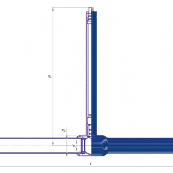 Схема крана ALSO RS с удлиненным штоком KШ.П.RS DN 15-300 PN 16-40 приварка/приварка (редуцированный