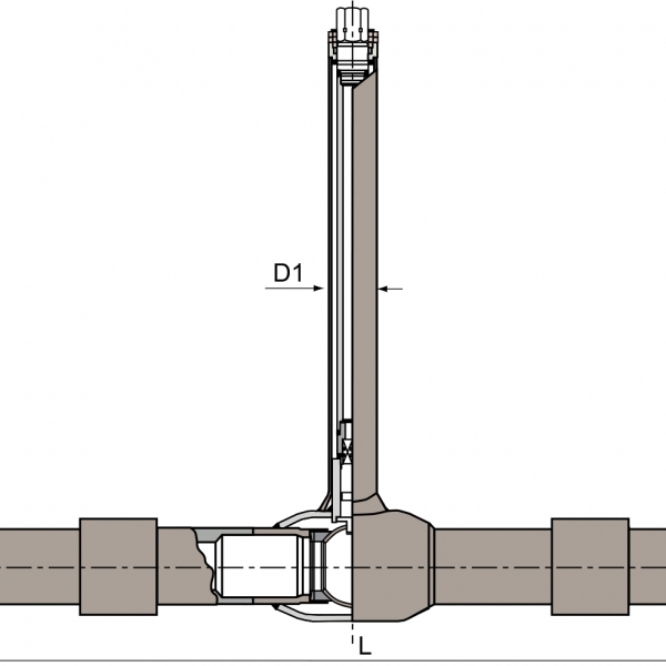 Кран NAVAL DN 32-200 для газа к пластмассовому трубопроводу