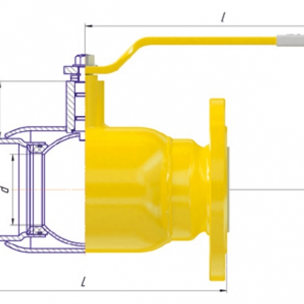 Схема крана ALSO GAS KШ.Ф.П.GAS DN 15-250 PN 16-40 фланец/фланец (полнопроходной)