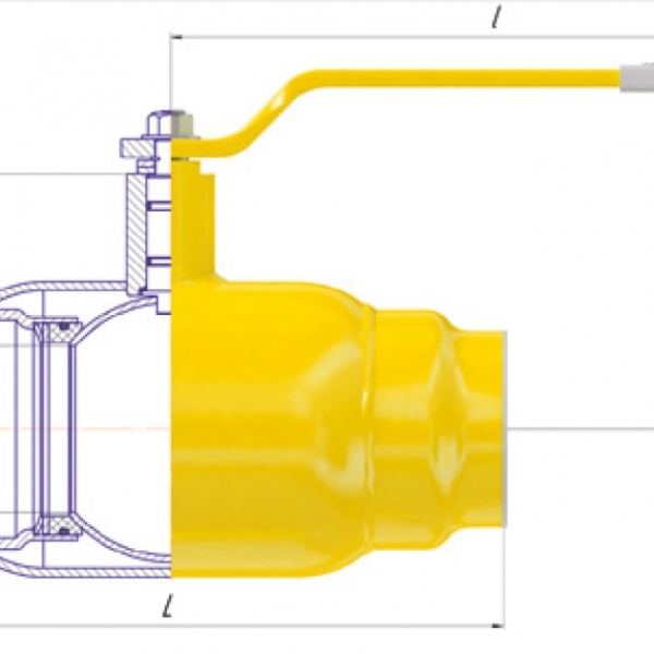 Схема крана ALSO GAS KШ.П.П.GAS DN 15-250 PN 16-40 приварка/приварка (полнопроходной)